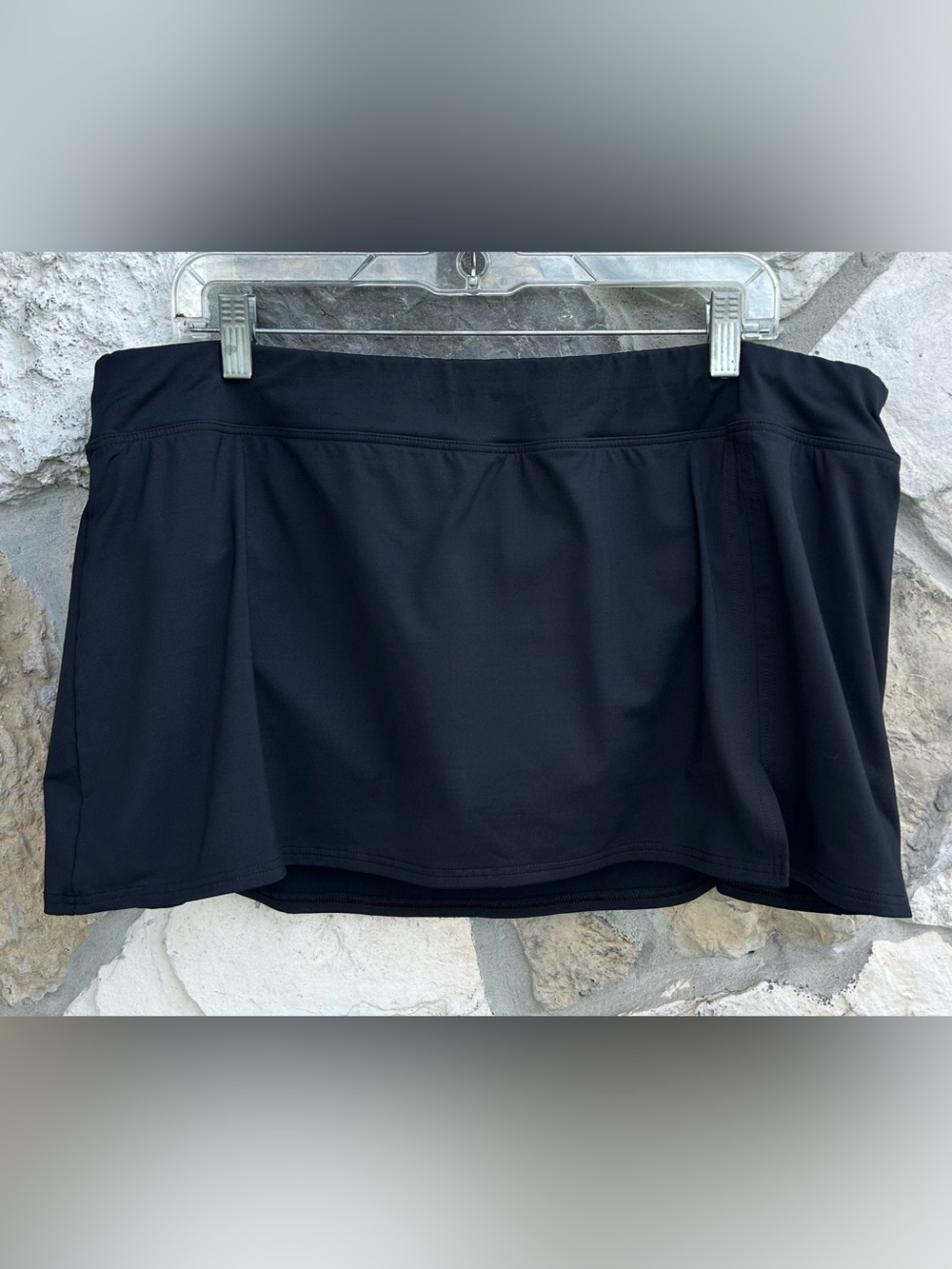 Lands End Swim Skirt Plus Size 20W Black Built In Bikini Bottom Vacation Resort